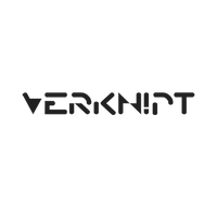 Black 'VERKNIPT' logo on a white background