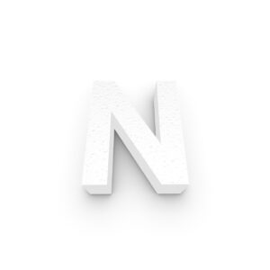 Grote Piepschuim Letter N